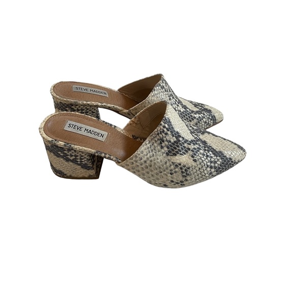 Steve Madden Superior Snake Skin Mules - Picture 7 of 8